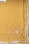 Chikoo Tissue Unstitched Suit Salwar With Chiffon Dupatta