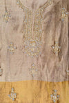 Chikoo Tissue Unstitched Suit Salwar With Chiffon Dupatta