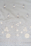 Grey Muslin Unstitched Suit Salwar With Chiffon Dupatta