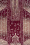 Garnet Crepe Unstitched Salwar Suit With Chinon Dupatta
