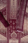Garnet Crepe Unstitched Salwar Suit With Chinon Dupatta