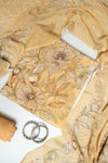 Tussar Crepe Unstitched Salwar Suit With Chinon Dupatta