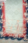 Olive Crepe Unstitched Salwar Suit With Crepe Dupatta