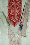 Olive Crepe Unstitched Salwar Suit With Crepe Dupatta