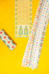 Mango Gold Cotton Unstitched Salwar Suit With Cotton Dupatta