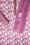 Garnet Cotton Unstitched Salwar Suit With Cotton Dupatta