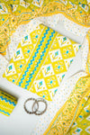 Mustard Digital Printed Cotton Unstitched Salwar Suit With Cotton Dupatta