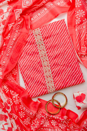 Corel Cotton Unstitched Salwar Suit With Cotton Dupatta