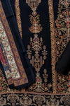 Black Muslin Crepe Unstitched Salwar Suit With Muslin Crepe Dupatta