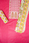 Rani Cotton Unstitched Salwar Suit With Cotton Dupatta