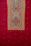 Maroon Crepe Unstitched Salwar Suit With Crepe Dupatta