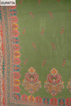Mehndi Cotton Unstitched Salwar Suit With Cotton Dupatta