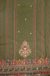 Mehndi Cotton Unstitched Salwar Suit With Cotton Dupatta