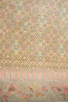 Pink Tussar Crepe Unstitched Salwar Suit With Georgette Dupatta