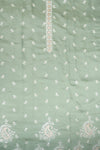 Olive Muslin Unstitched Salwar Suit With Muslin Dupatta
