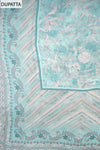 Tea Green Crepe Unstitched Salwar Suit With Crepe Dupatta