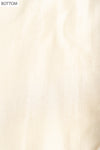 Off White Tussar Crepe Unstitched Salwar Suit With Crepe Dupatta