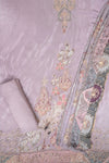 Mauve Crepe Unstitched Salwar Suit With Crepe Dupatta