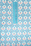 Blue Grey Digital Printed Cotton Unstitched Salwar Suit With Cotton Dupatta