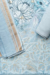 Sky Blue Cotton Unstitched Salwar Suit With Cotton Dupatta