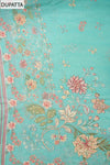 Mint Green Crepe Unstitched Salwar Suit With Crepe Dupatta