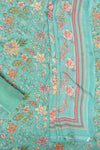 Mint Green Crepe Unstitched Salwar Suit With Crepe Dupatta