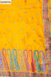 Mustard Dola Unstitched Salwar Suit With Dola Dupatta