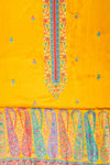 Mustard Dola Unstitched Salwar Suit With Dola Dupatta