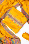 Mustard Dola Unstitched Salwar Suit With Dola Dupatta