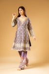 Garnet Georgette Readymade Suit And Palazzo With Crepe Dupatta