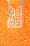 Orange Dola Unstitched Salwar Suit With Dola Dupatta