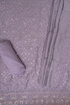 Mauve Muslin Unstitched Salwar Suit With Muslin Dupatta
