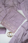 Mauve Muslin Unstitched Salwar Suit With Muslin Dupatta