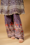 Garnet Georgette Readymade Suit And Palazzo With Crepe Dupatta
