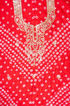 Maroon Dola Unstitched Salwar Suit With Dola Dupatta