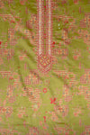 Pista Cotton Unstitched Salwar Suit With Cotton Dupatta