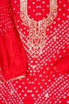 Maroon Dola Unstitched Salwar Suit With Dola Dupatta