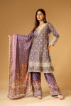 Garnet Georgette Readymade Suit And Palazzo With Crepe Dupatta