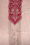 Peach Crepe Unstitched Salwar Suit With Crepe Dupatta