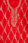 Maroon Organza Unstitched Salwar Suit With Chiffon Dupatta
