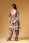 Garnet Georgette Readymade Suit And Palazzo With Crepe Dupatta