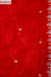 Maroon Organza Unstitched Salwar Suit With Chiffon Dupatta