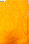 Mustard Dola Unstitched Salwar Suit With Dola Dupatta