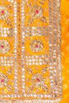 Mustard Dola Unstitched Salwar Suit With Dola Dupatta