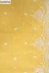 Mustard Muslin Unstitched Salwar Suit With Muslin Dupatta
