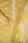 Mustard Muslin Unstitched Salwar Suit With Muslin Dupatta