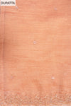Peach Organza Unstitched Salwar Suit With Organza Dupatta