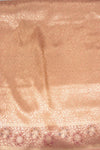 Peach Banarasi Silk Unstitched Salwar Suit With Silk Dupatta