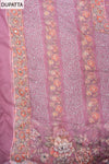 Mauve Crepe Unstitched Salwar Suit With Chiffon Dupatta