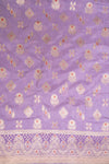 Mauve Banarasi Silk Unstitched Suit Salwar With Silk Dupatta